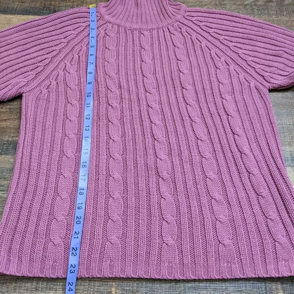 Vintage cable knit chunky pink sweater - Picture 4 of 10